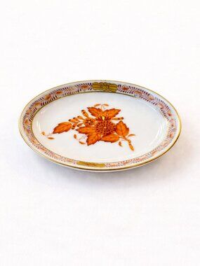 Herend Indian Basket 781/1004 Hand-Painted Porcelain Oval Dish